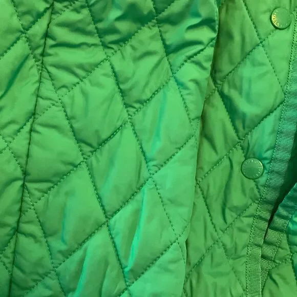 Talbots Kelly Green Quilted Barn Coat, S. Preppy Spring - Picture 3 of 14